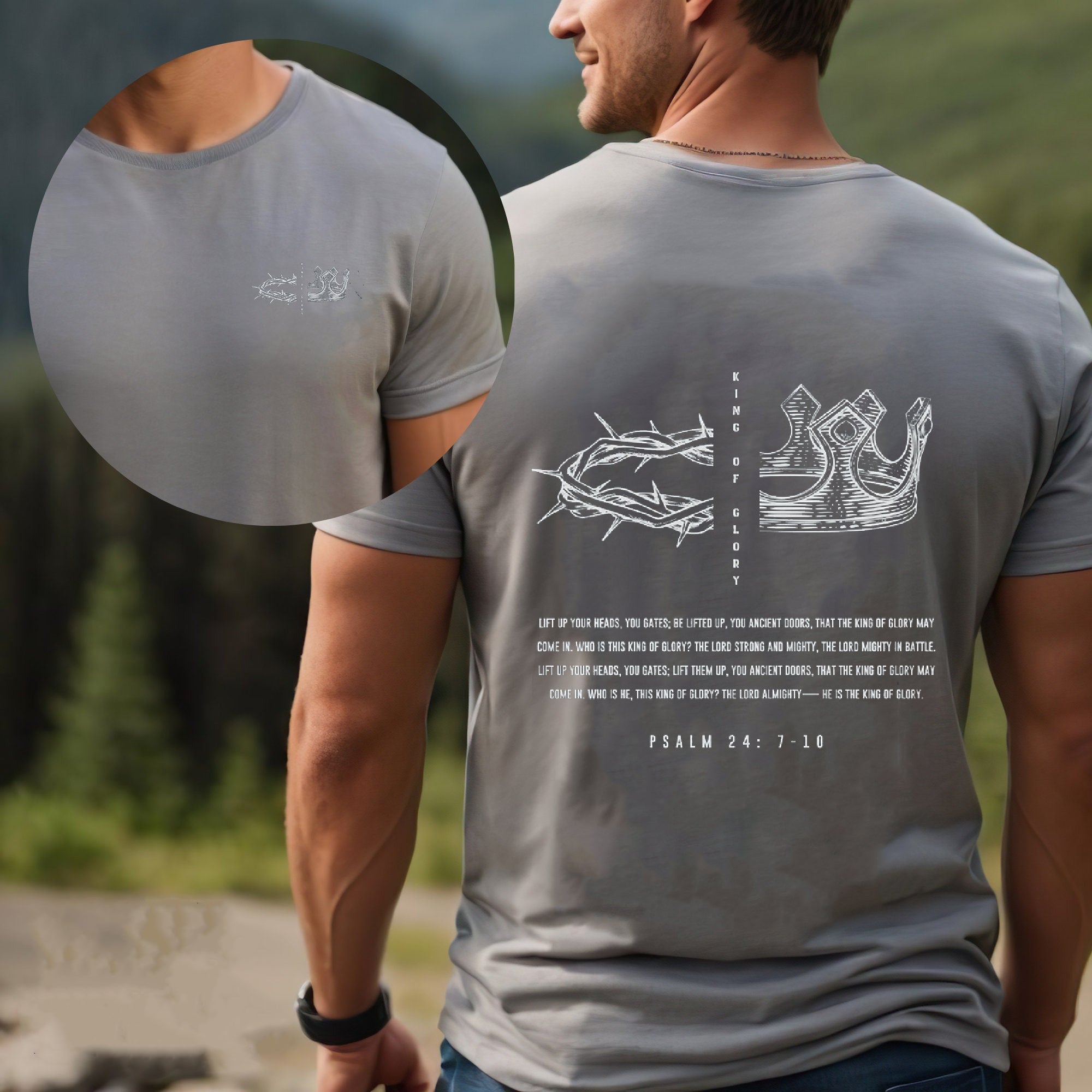 Men's Christian King of Glory Shirt, Fathers Day Christian Gifts, Psalm 24 Comfort Color Shirt, Christian Shirts for Men, Christian tshirt